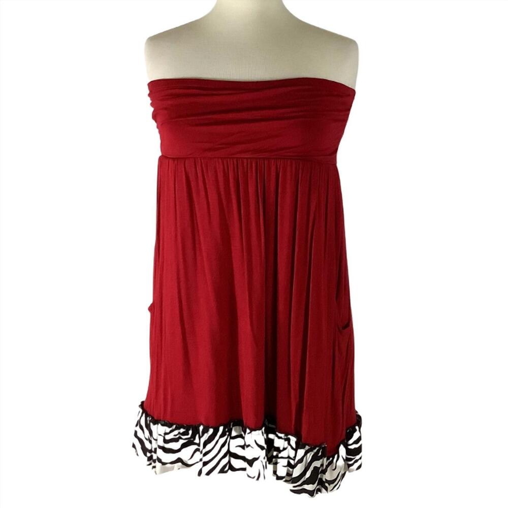 NEW LIVY LU women's tube dress in red